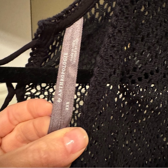 Anthropologie The Brea Swimsuit Cover Up Dress Black Knit, XXS - Picture 8 of 9